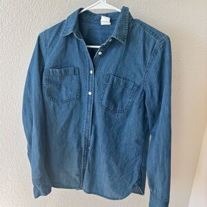ThredUP REMADE Blue denim button-up shirt Medium